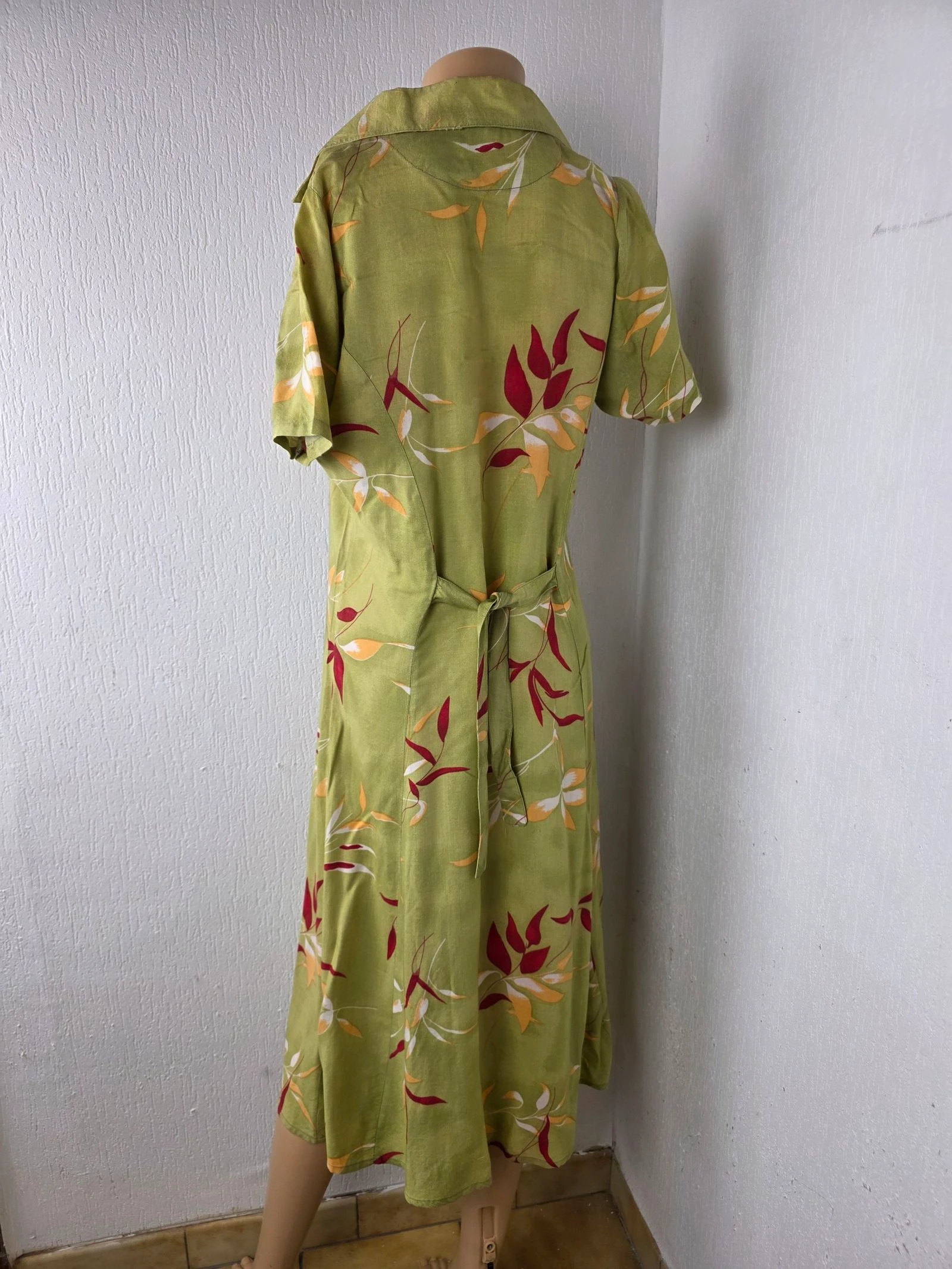 Vestido longo com estampa tropical vintage dos anos 90 tamanho 34/36 – photo 4